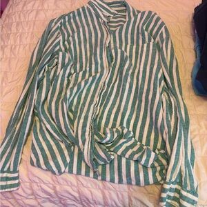 Universal Thread Green and White Striped Coverup